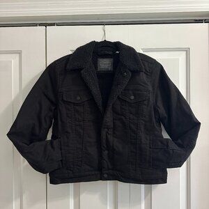 Levi's Black Sherpa Denim Jacket Women's Large